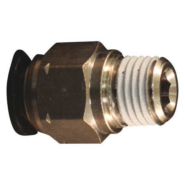 PTC Tube Fitting, 1/4" MNPT, 3/8" OD, PK10, Nylon, 10 PK