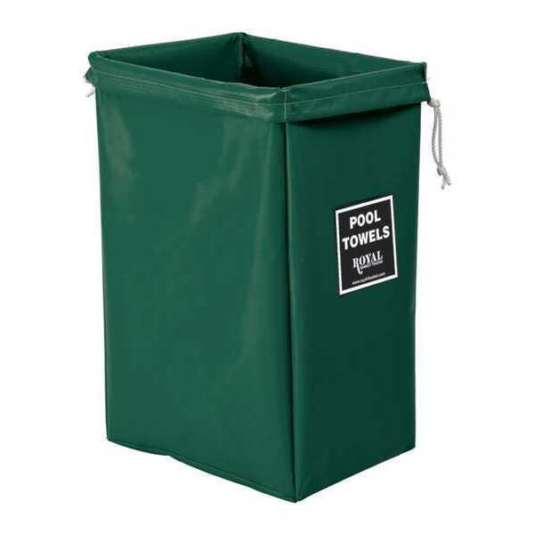 Hamper Bag, Green Vinyl, Pool Towels