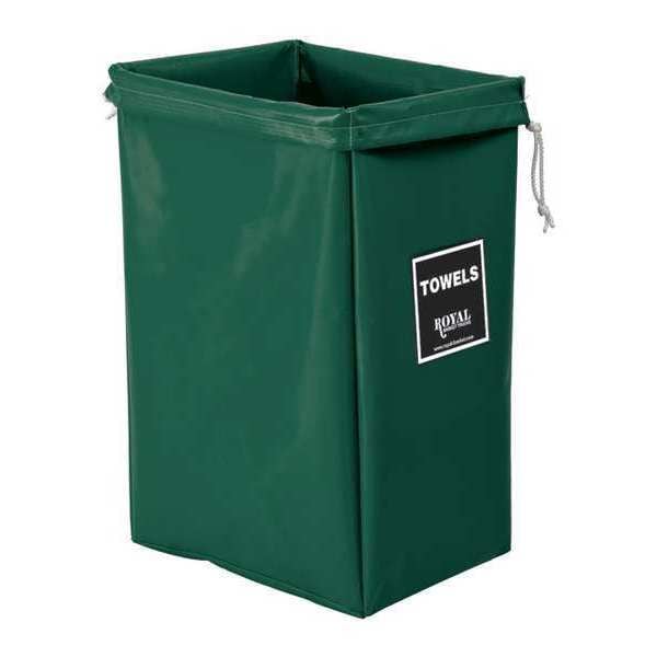 Hamper Bag, Green Vinyl, Towels
