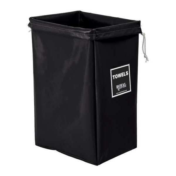 Hamper Bag, Black Vinyl, Towels