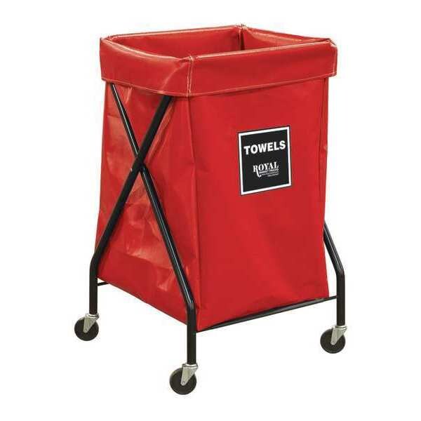 X-Frame Cart, 6 Bu, RD Vinyl, Towels