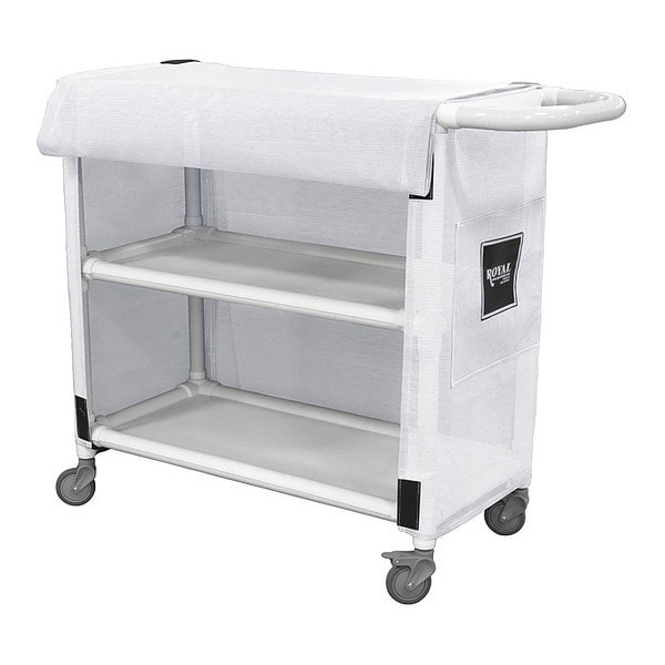PVC Cart, 32", 2 Shlf, White Mesh