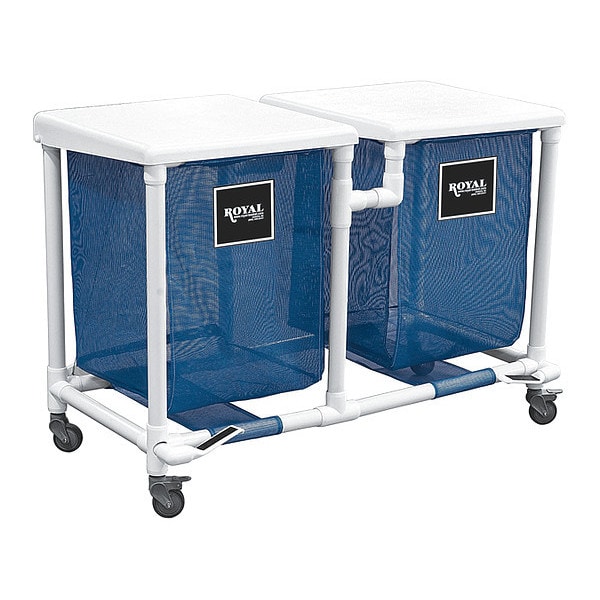 PVC Hamper, 24 gal., Dbl, Blue, FP