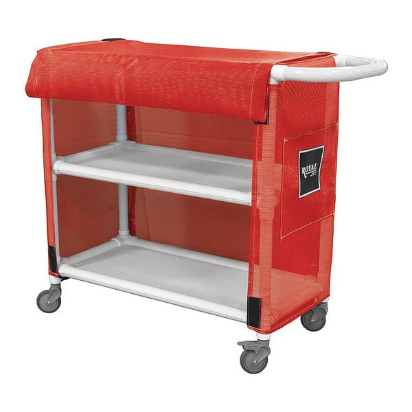 PVC Cart, 24", 2 Shlf, Red Mesh