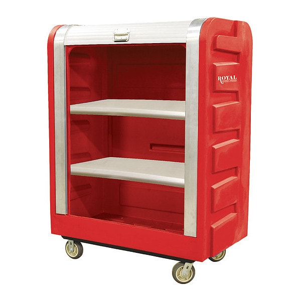 Bulk Tambour, 48 Cu ft., Red, A, 2 Shelves, 50-1/2" L, 28" W, 66-3/4" H