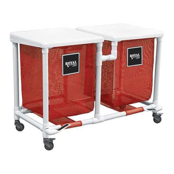 PVC Hamper, 24 gal., Dbl, Red, FP