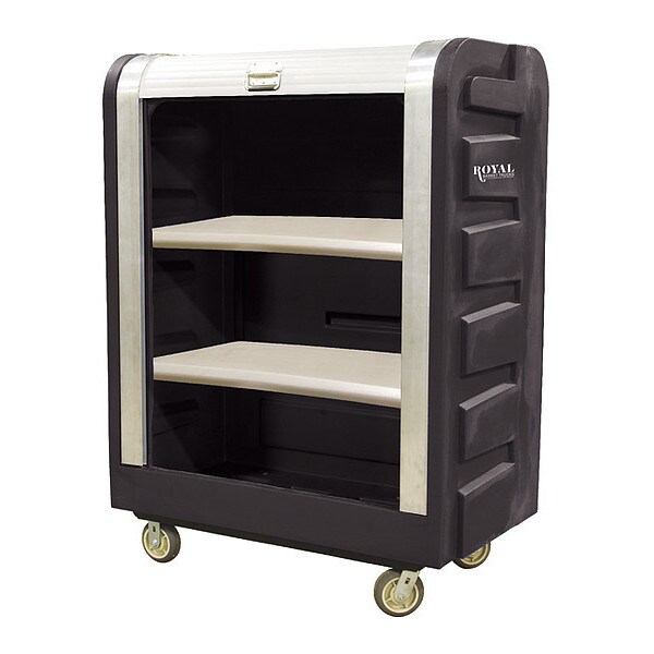 Bulk Tambour, 48 Cu ft., Black, A, 2 Shelves, 50-1/2" L, 28" W, 66-3/4" H