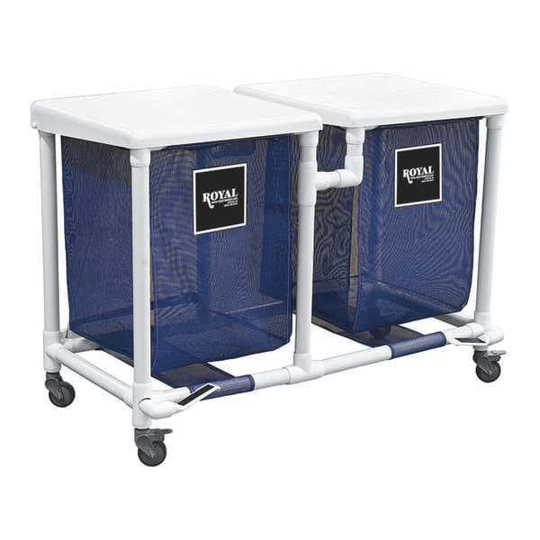 PVC Hamper, 35 gal., Dbl, Blue, FP