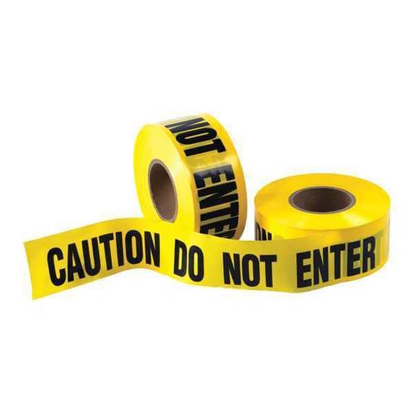 Barricade Tape, "Caution Do Not Enter", 3.0 Mil, 3" x 1000', Yellow/Black, PK4
