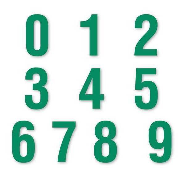 Die Cut Number Magnets, Green, 6", PK108