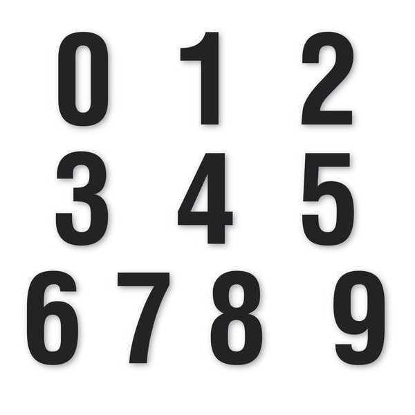 Die Cut Number Magnets, Black, 6", PK108
