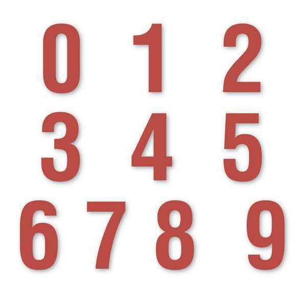 Die Cut Number Magnets, 6", Red, PK108