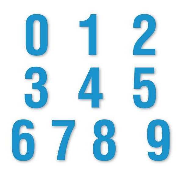 Die Cut Number Magnets, 3", Blue, PK108