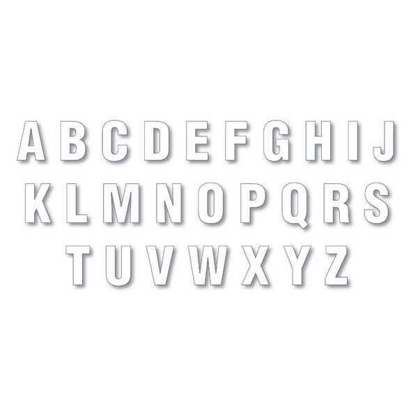 Die Cut Letter Magnet, White, 1-1/2", PK108