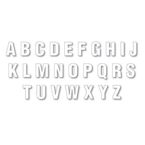Die Cut Letter Magnets, 6", White, PK108