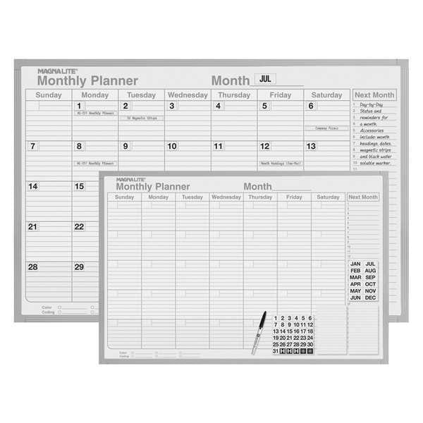 24"x36" Monthly Planning Dry Erase Board Kit