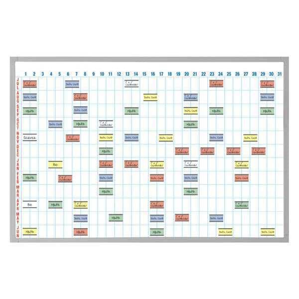 48 x 72" Full Year Calendar Board, with Magnet Cardholders