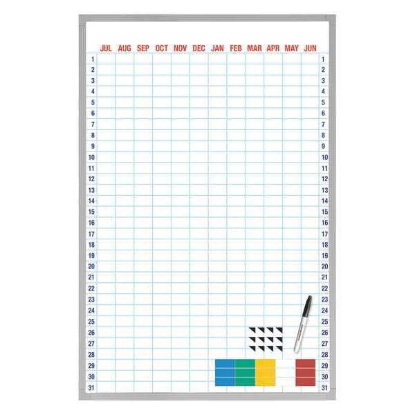 48 x 36" Full Year Calendar Board, with Magnet Strips