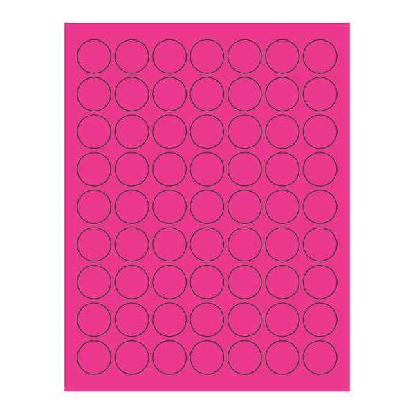 Tape Logic Circle Laser Labels, 1", Fluorescent Pink, PK6300