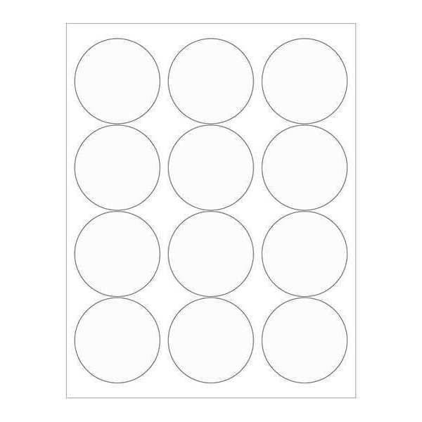 Tape Logic Circle Laser Labels, 2 1/2", Clear, PK1200