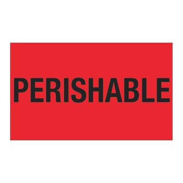 Tape Logic Climate Labels, "Perishable", 3" x 5", Fluorescent Red, 500/Roll