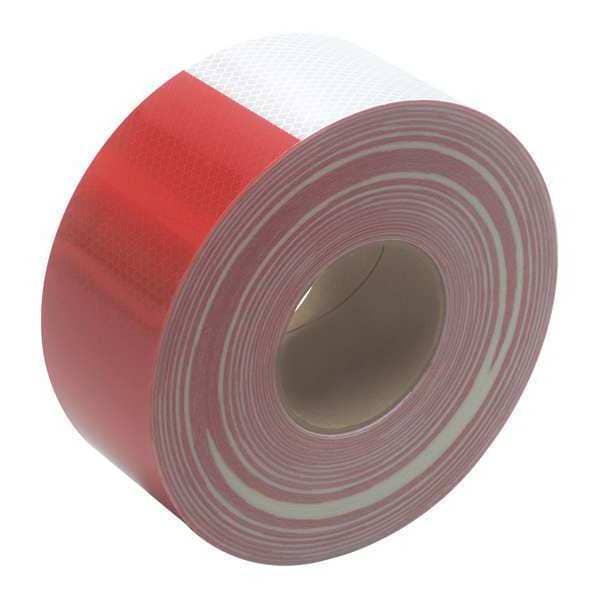 Reflective Tape, 22.0 Mil, 3"x150', Red/White