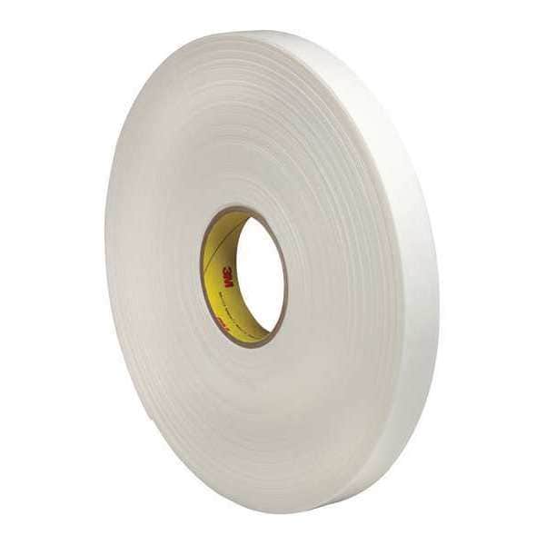 3M 4462 Double Sided Foam Tape, 1" x 36 yds., 1/16", White, PK9