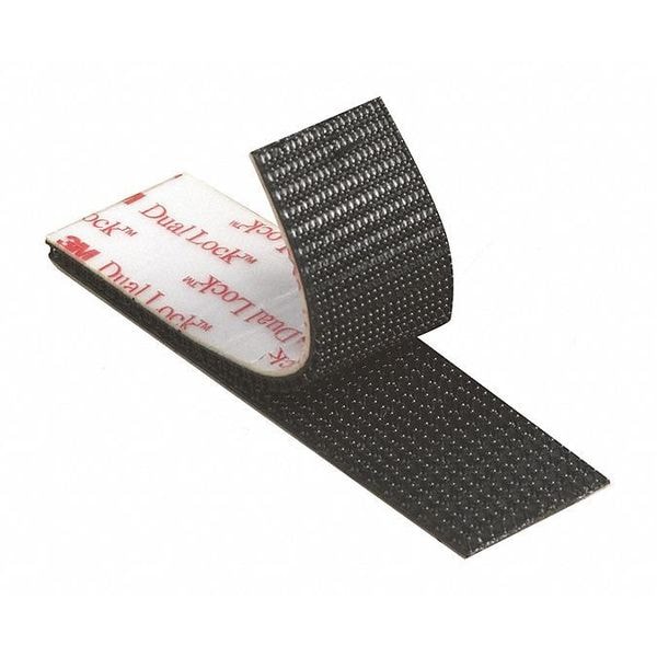 Reclosable Fastener, Rubber Adhesive, 150 ft, 1 in W, Black, 2 PK