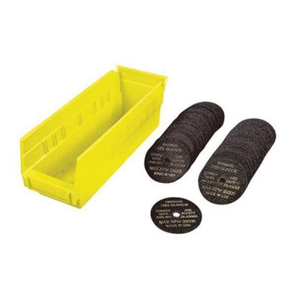 Abrasive Cut-Off Wheel, 3 in Dia, 1/16 in Thick, 3/8 in Arbor Hole Size, 46 Grit