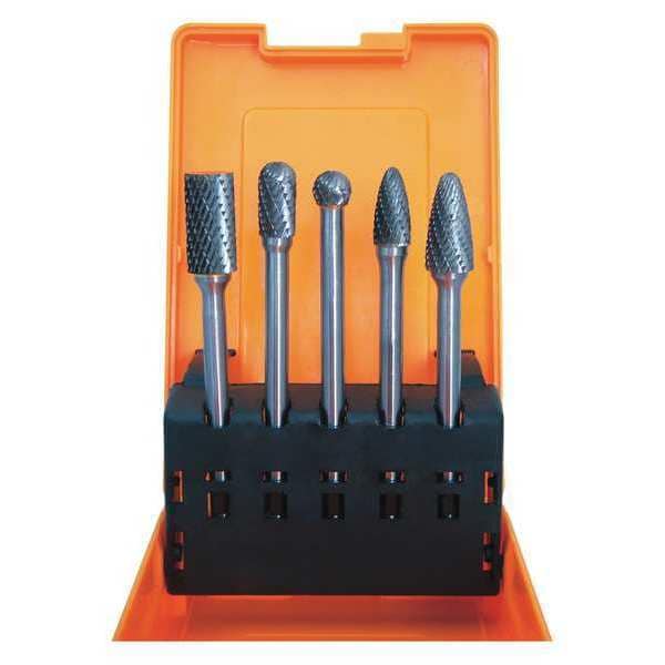 Double Cut Carbide Burr Set, 4.5", 5 pcs.