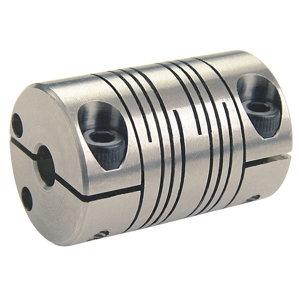 Motion Control Coupling, 6 Beam, 7mmx1/4", 303 SS, OD 0.750", L 1.250"