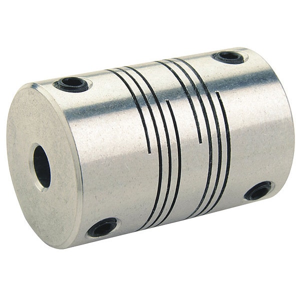Motion Control Coupling, 6 Beam, 7mmx1/4", Aluminum, OD 0.750", L 1.250"