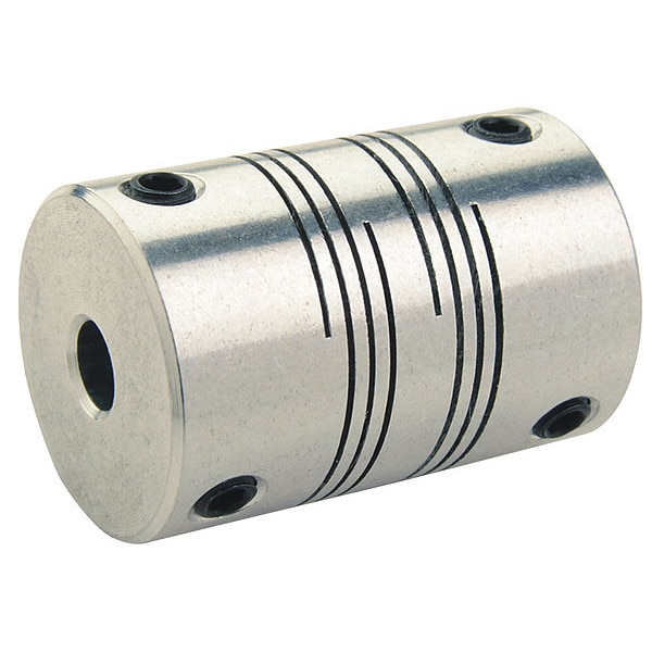 Motion Control Coupling, 6 Beam, 20x14mm, Aluminum, OD 38.1mm, L 57.2mm