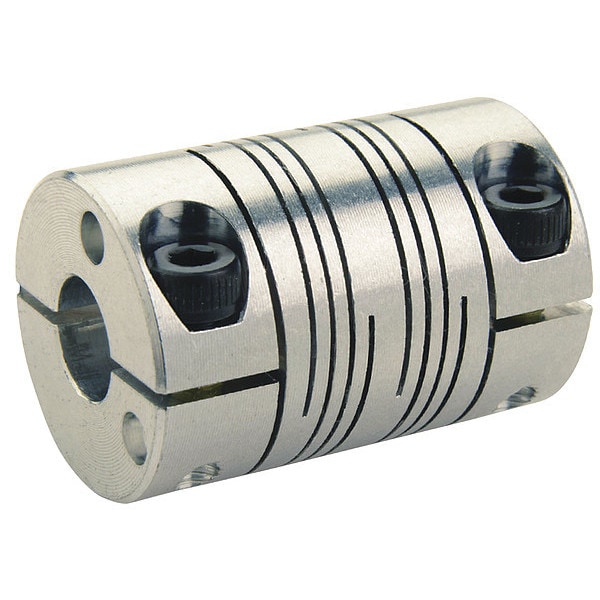 Motion Control Coupling, 6 Beam, 20x17mm, Aluminum, OD 38.1mm, L 57.2mm