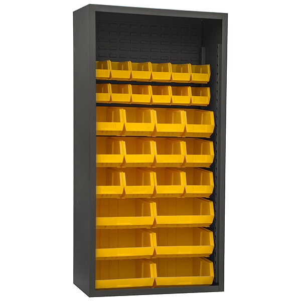 Heavy Duty Bin Cabinet, 36 in W, 72 in H, 18" D, 30 Bins