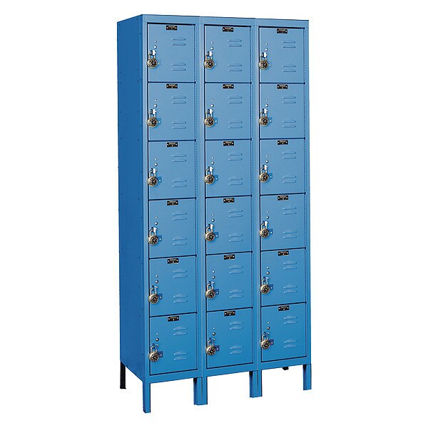 ReadyBuilt Locker, 36"X12"X78", 6 Tier, Blu