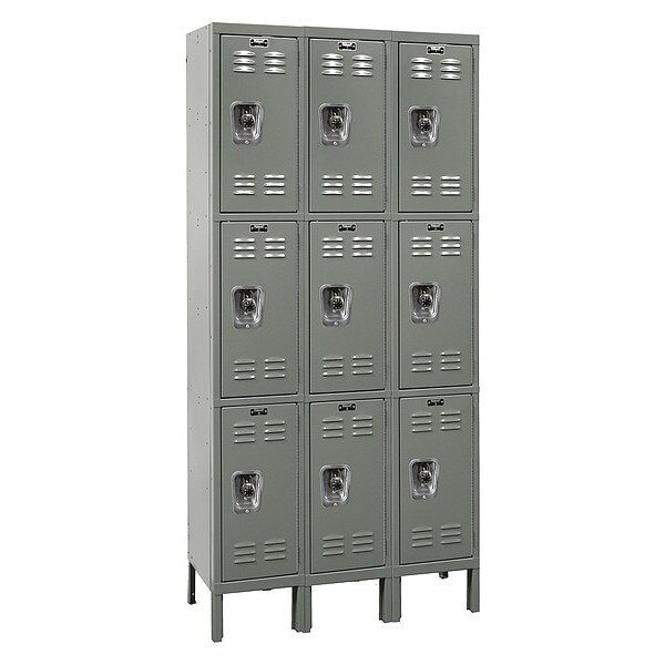 ReadyBuilt Locker, 36X18X78", 3 Tier, Gray