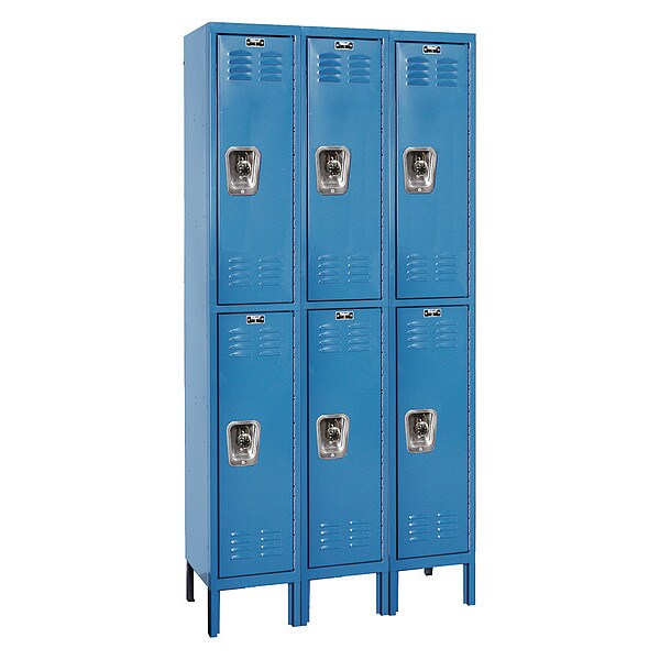 ReadyBuilt Locker, 36"X12"X78", 2 Tier, Blu