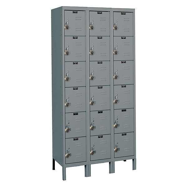 ReadyBuilt Locker, 36X18X78", 6 Tier, Gray