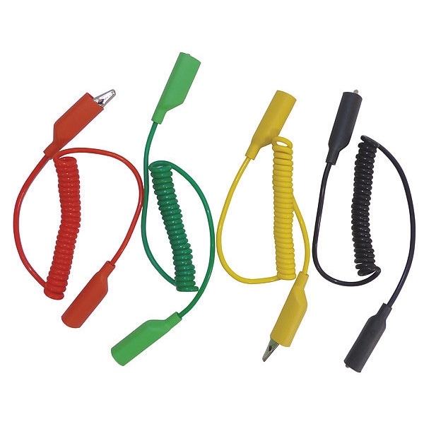 Jumper leads, 4 color coiled