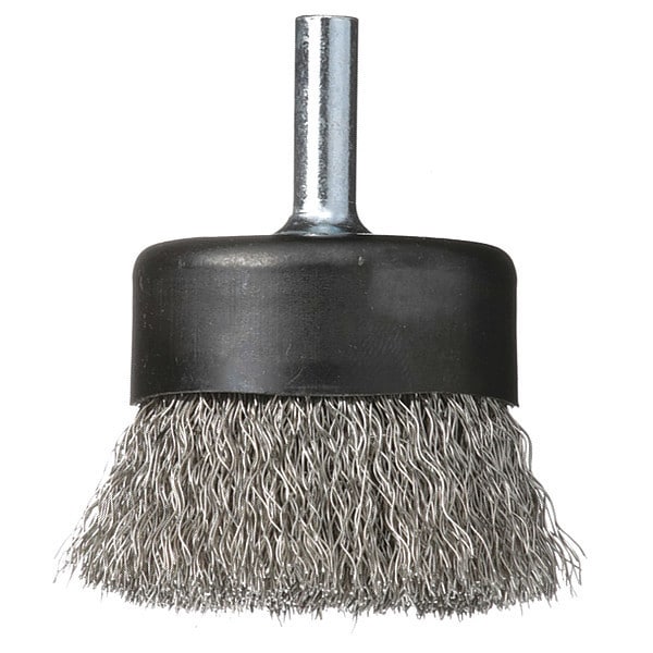 Crimped Wire Cup Brush, 1/4" Shank, 2"