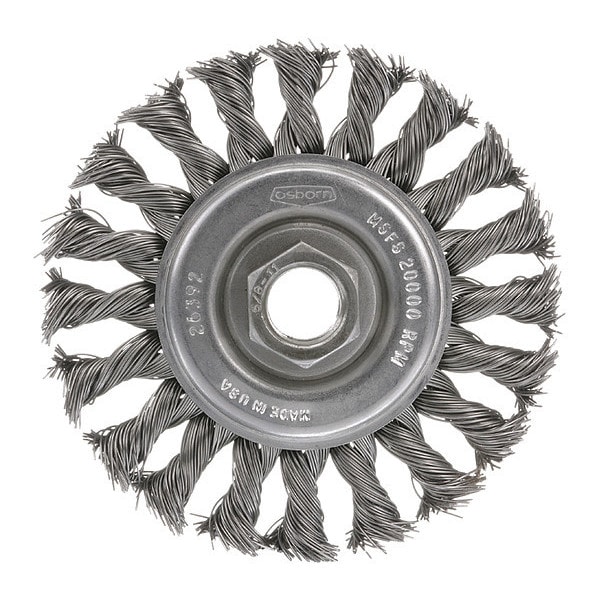 Knot Wire Wheel Brush, 4" dia., 4"