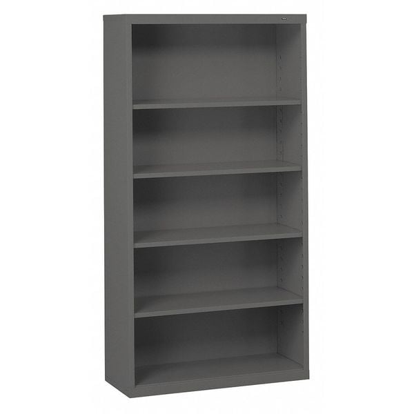Bookcase, Gray, Welded, 34-1/2"x13"x66"