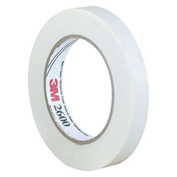 Masking Tape, 3/4x60 yd., White, PK48, 3/4" W x 60 yds. L, White, 48 PK