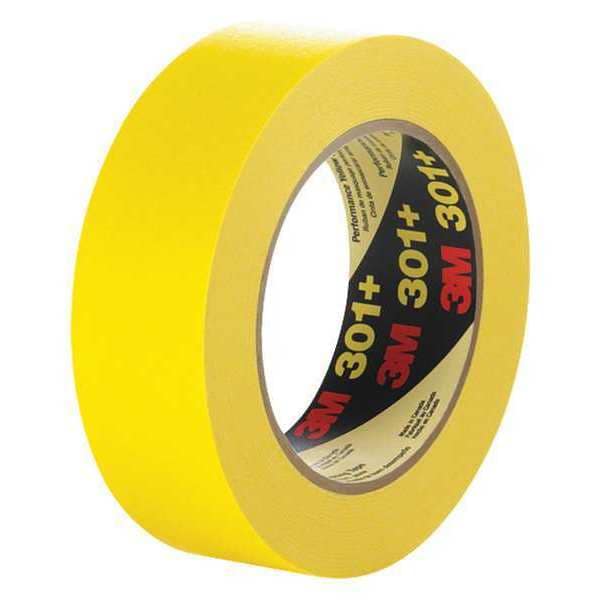 Masking Tape, 1x60 yd., Yellow, PK36, 1" W x 60 yds. L, Yellow, 36 PK