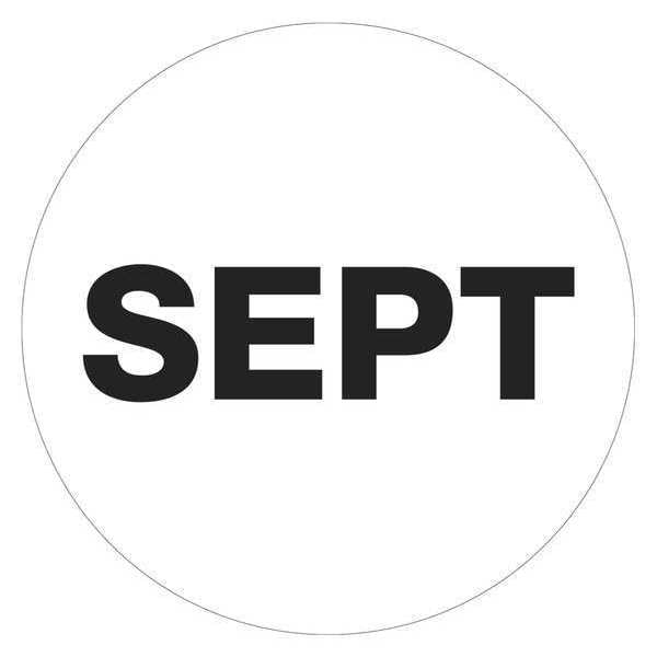 Tape Logic Months of the Year Labels, "SEPT, 2" Circle, White, 500/Roll