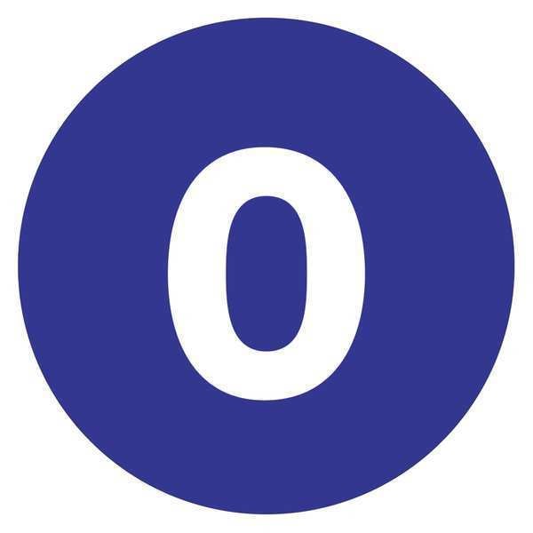 Tape Logic Number Labels, "0", 3" Circle, Dark Blue, 500/Roll