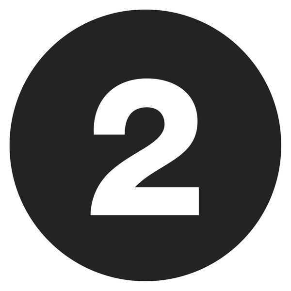 Tape Logic Number Labels, "2", 4" Circle, Black, 500/Roll