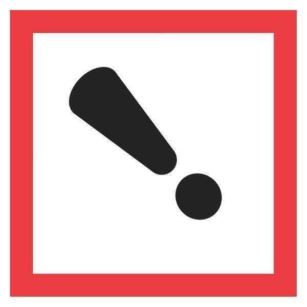 Tape Logic Pictogram Labels, "Exclamation Mark, 2" x 2", Red/White/Black, 500/Roll
