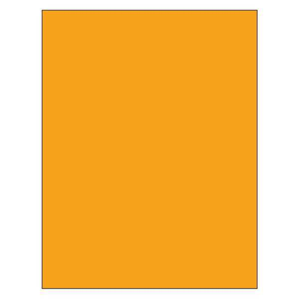 Tape Logic Rectangle Laser Labels, 8 1/2" x 11", Fluorescent Orange, PK100
